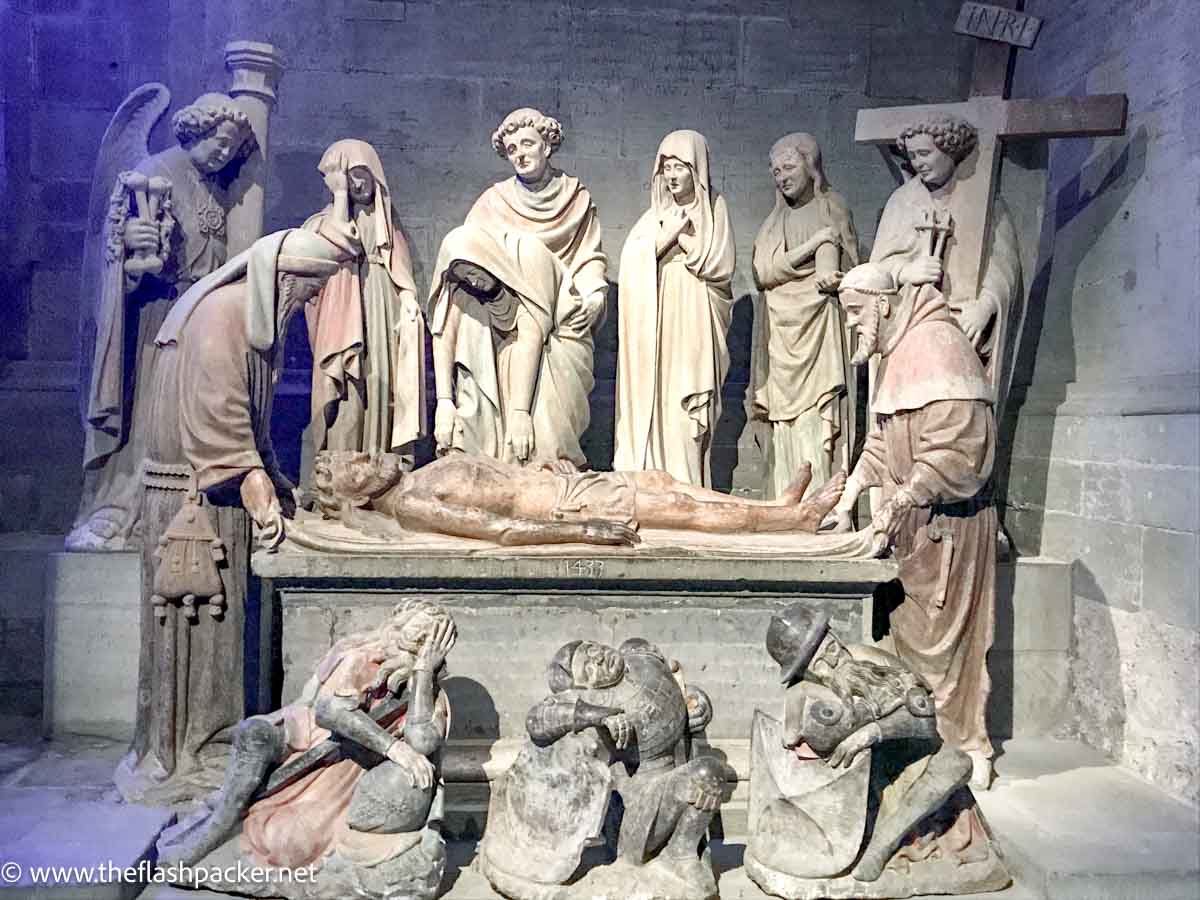 sculptural group representing christs burial in fribourg cathedral