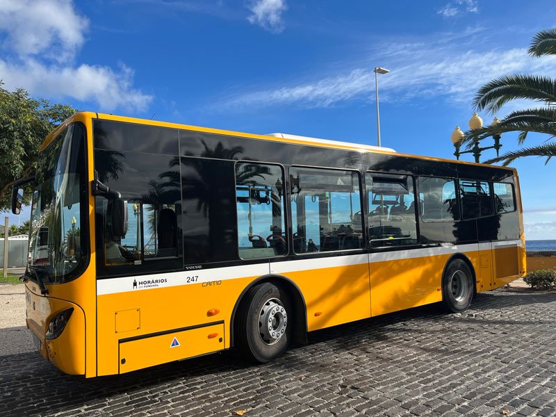 yellow bus in funchal is one of the ways of exploring madeira without a car