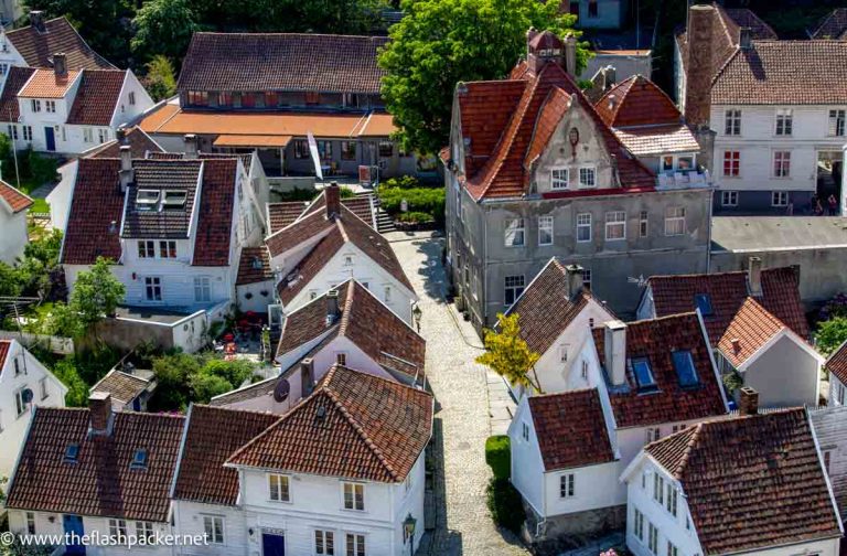 rooftops of wooden houses in gamle stavanger