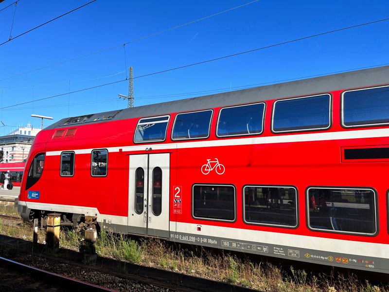 red and white train in germany