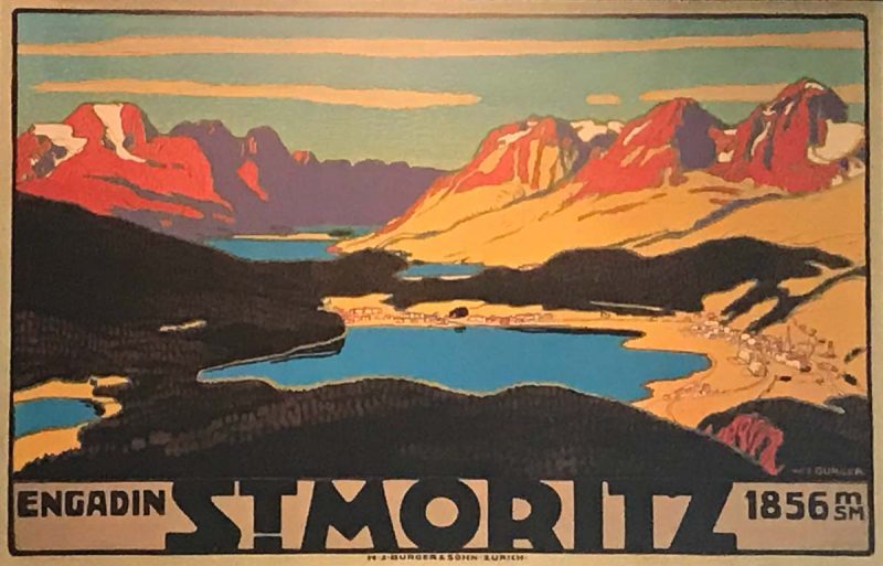 vintage poster of st moritz