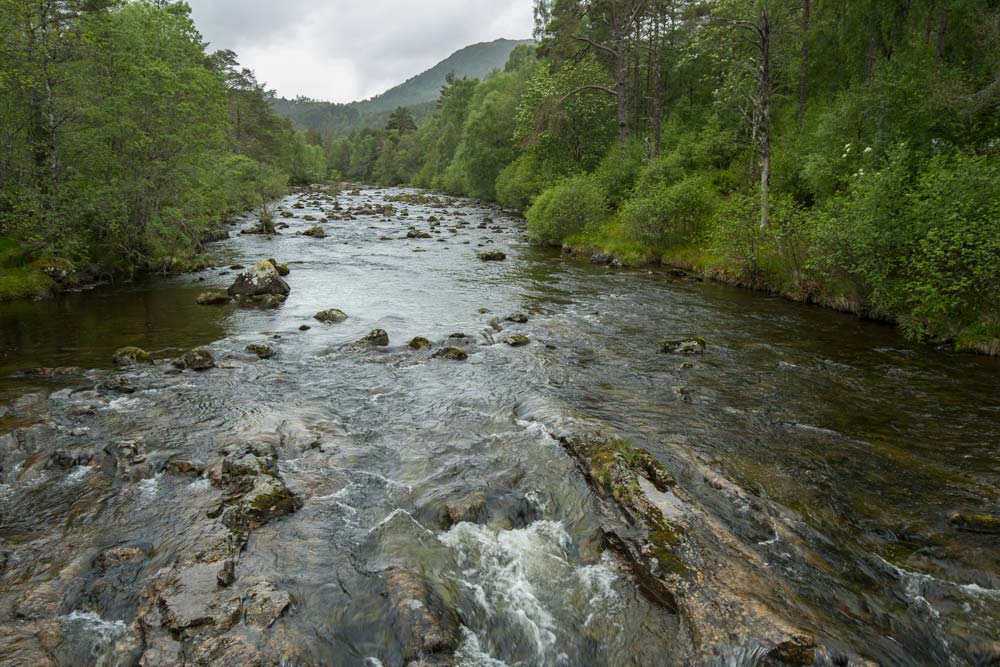 fast flowing water over rocks in river