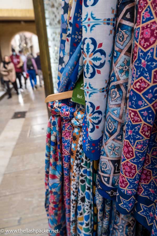 bales of brightly coloured cloth