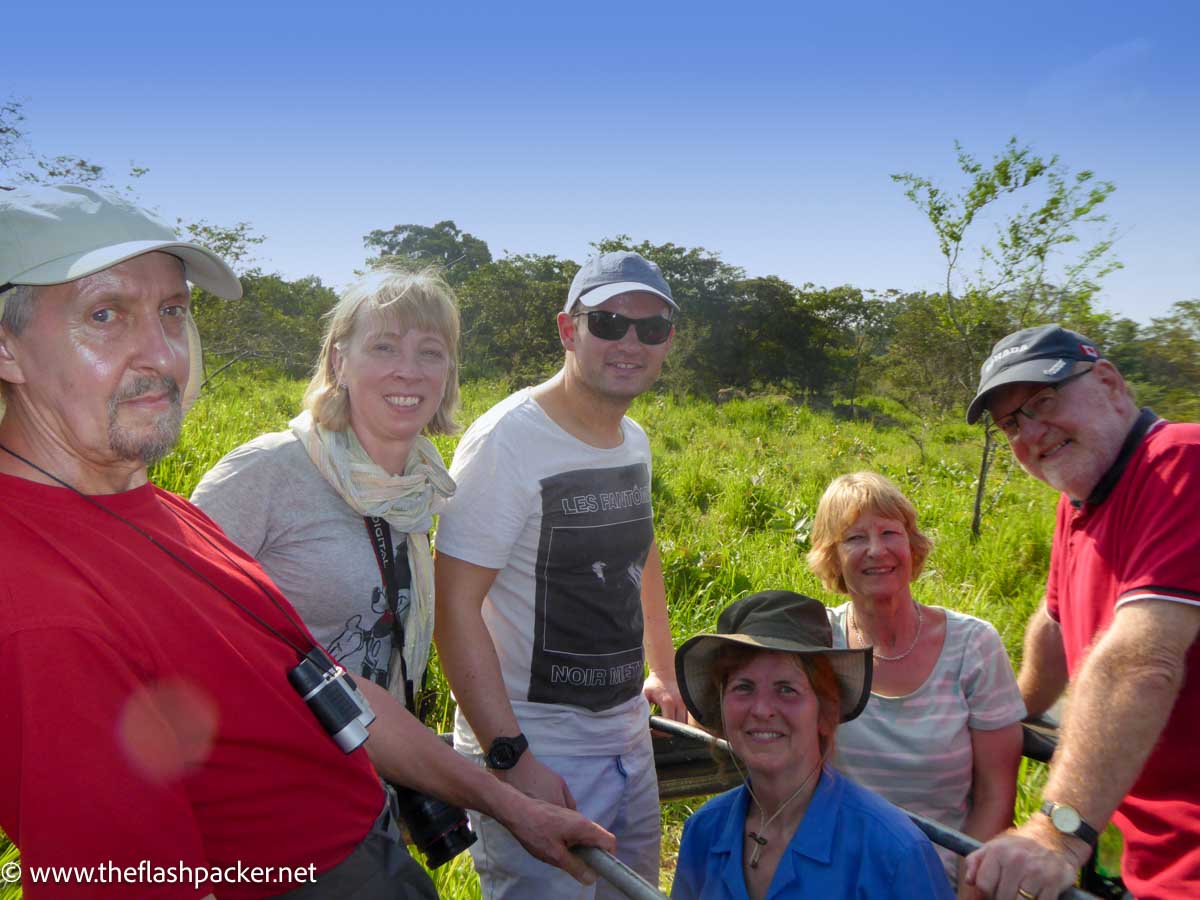 a group tour with people posing in sri lanka