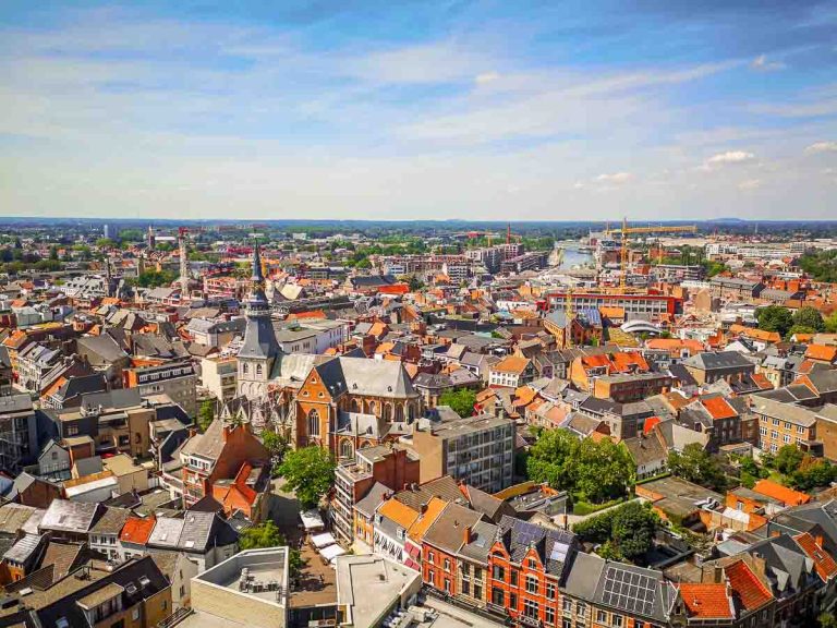 skyline of the city of hasselt belgium