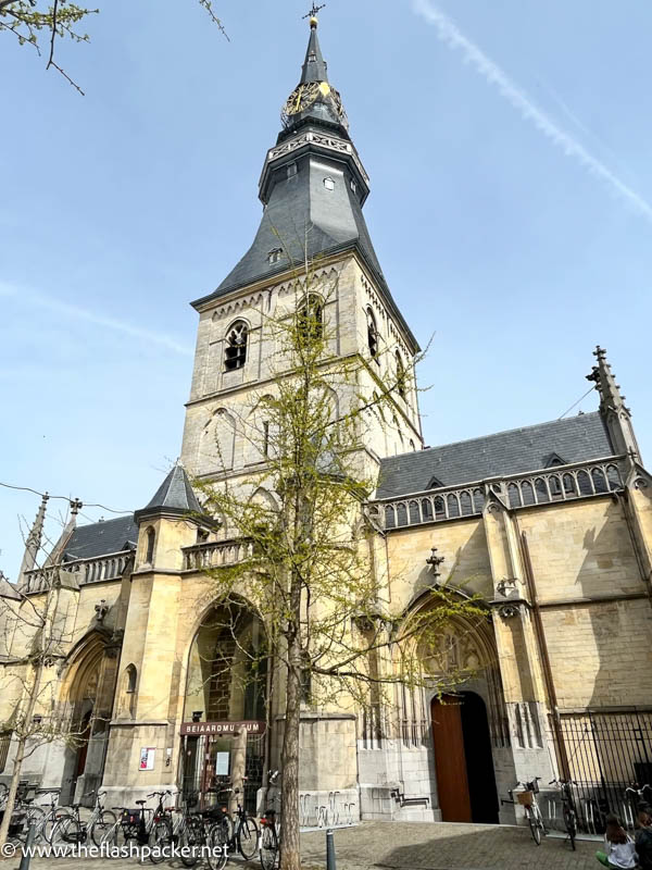 exterior of hasselt cathedral with bell tower