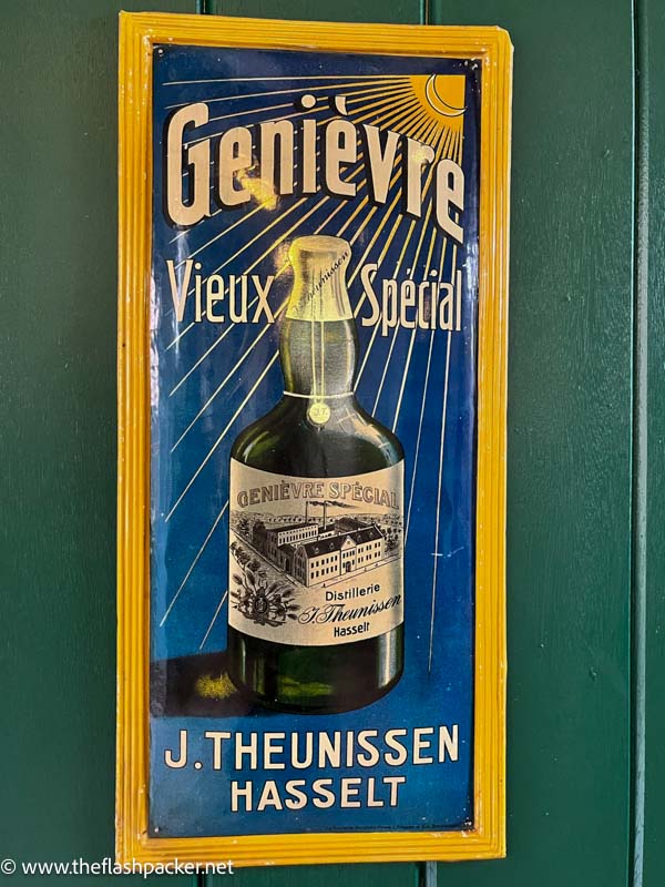 vintage poster advertising hasselt genever gin