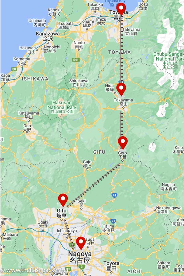 wide hida express route map