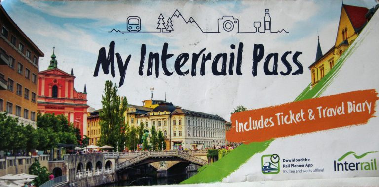 exterior cover of an interrail pass which is one of train passes in europe