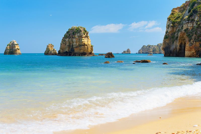 beautiful sand beach and cliffs