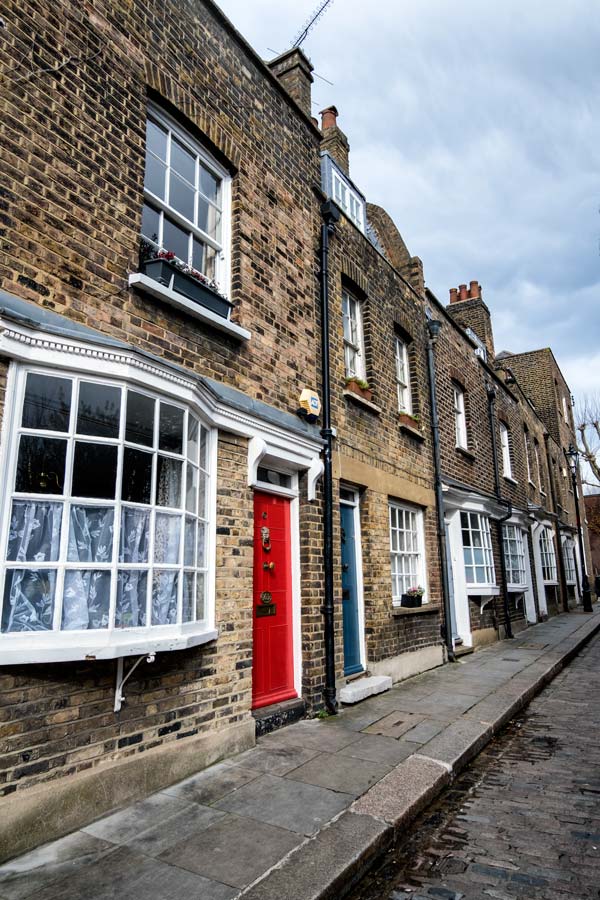 street of two story georgian houses