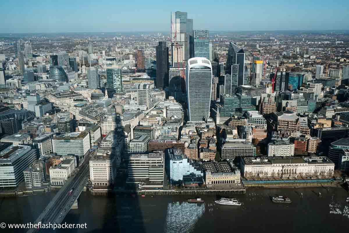 aerial view of the city of london