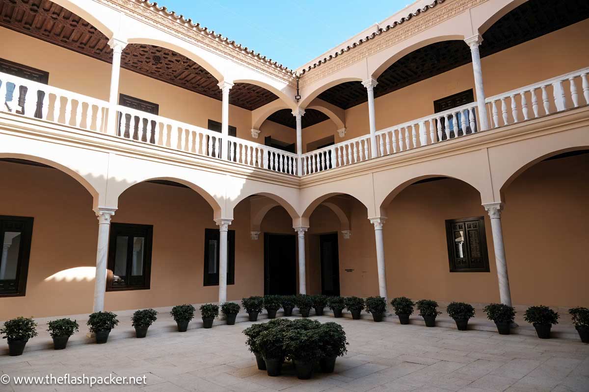 colonnaded 2 story interior patio