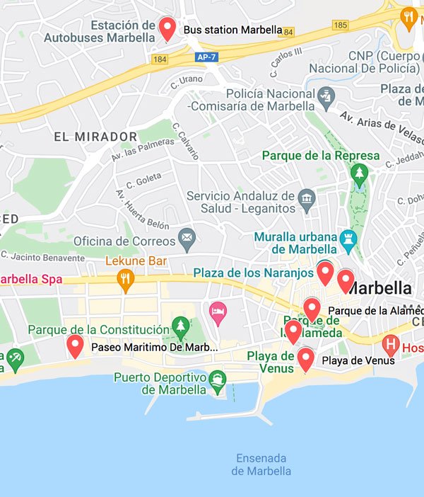 map of the best things to do in marbella in one day