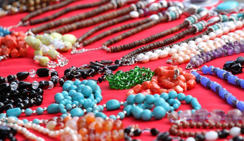 brightly coloured jewellery and gemstones