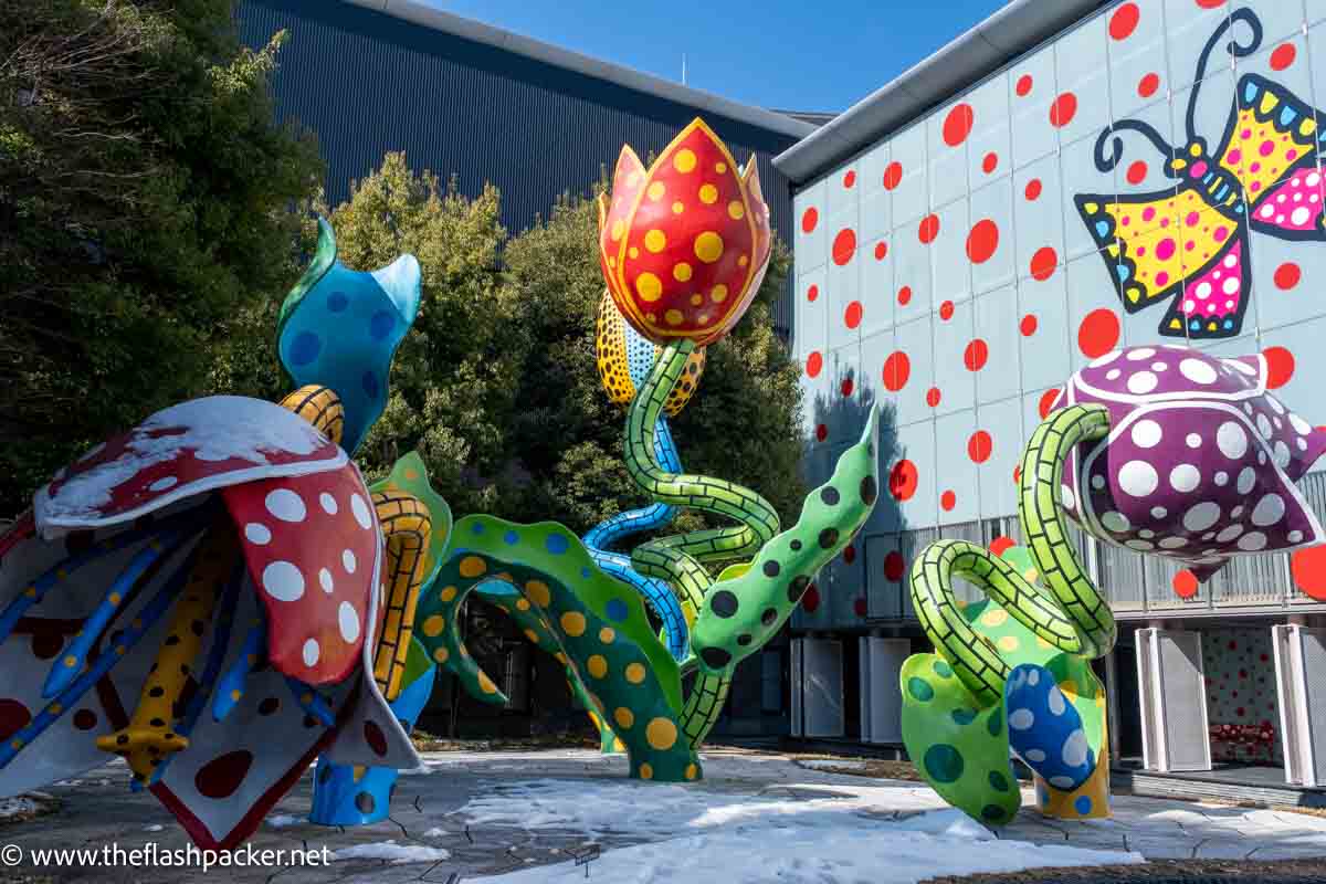 giant ceramic sculptures with polka dots