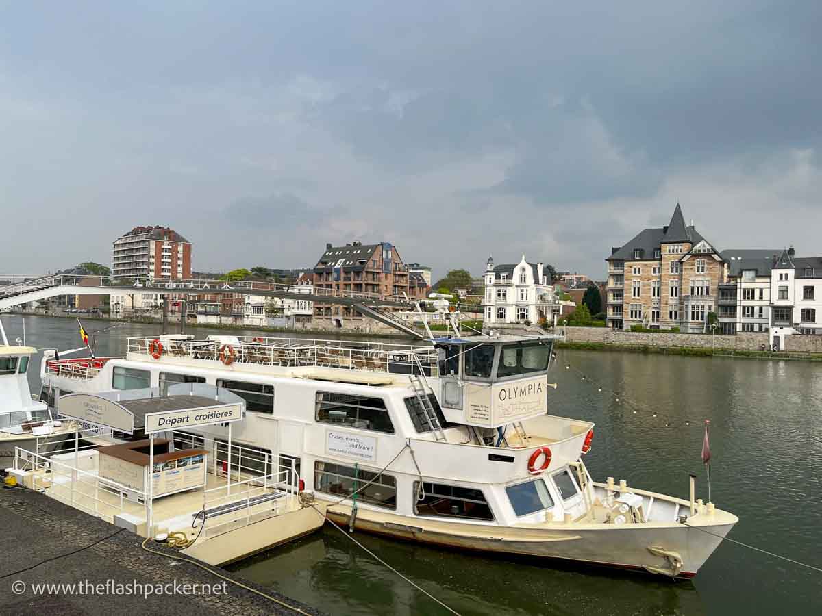 pleasure boat at side of river