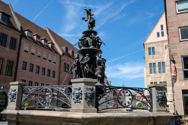 elaborate sculpture of bronze fountain