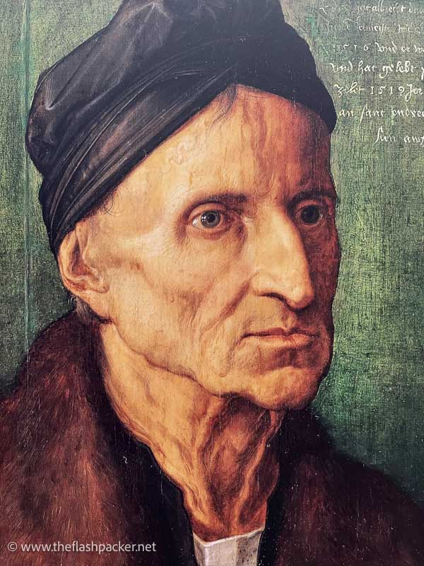 painting of an old man wearing a head turban