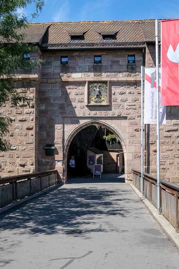 medieval gate to old town of nuremberg germany