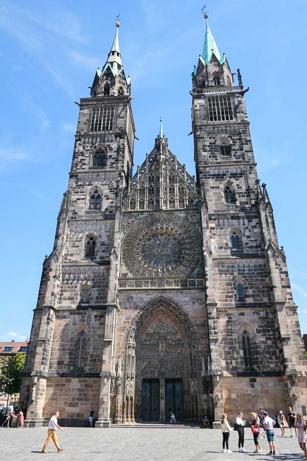 gothic exterior of st Lawrence church Nuremberg