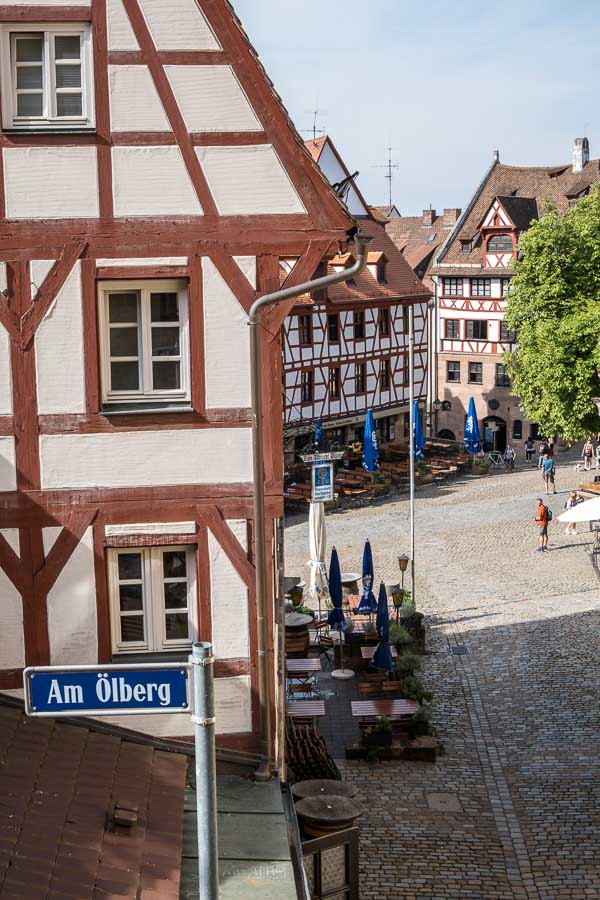 view of square with half-timbered houses