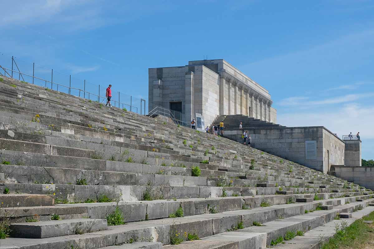 set of steps next tp rectangular platform of zeppelin field nuremberg ww2 site