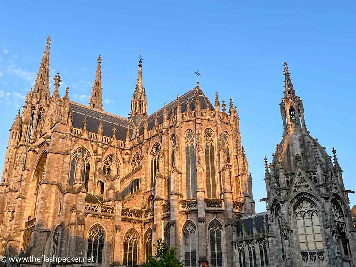 gothic exterior of church in the golden hour