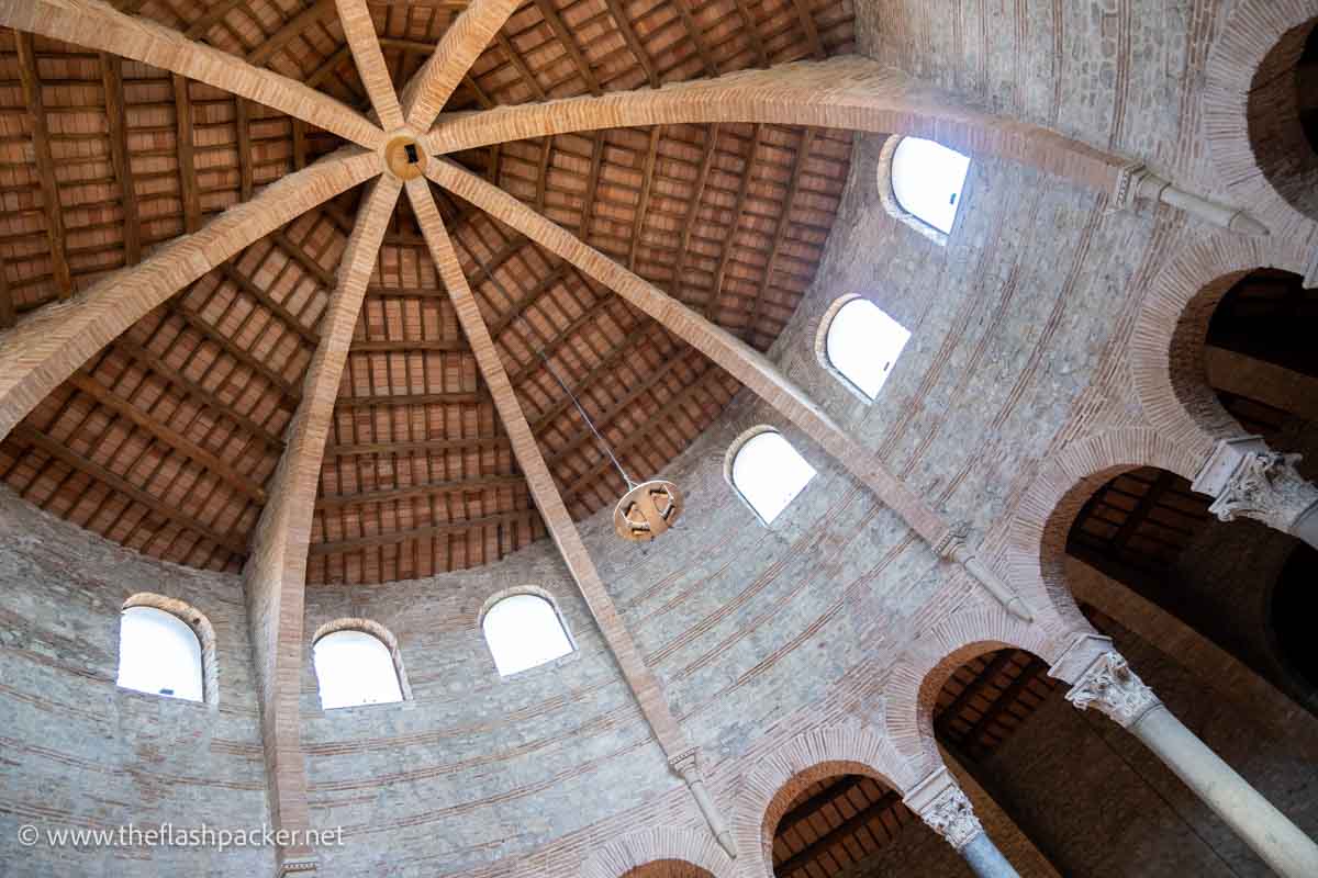 interior of tempo san michel arcangelo perugia with circular dome and classical columns