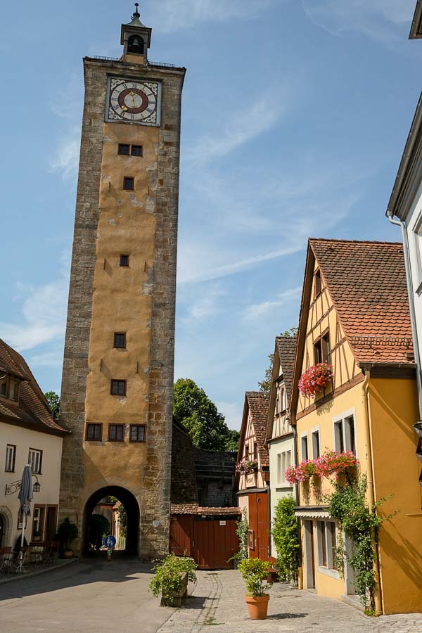 leaning tower of old town of rothenburg