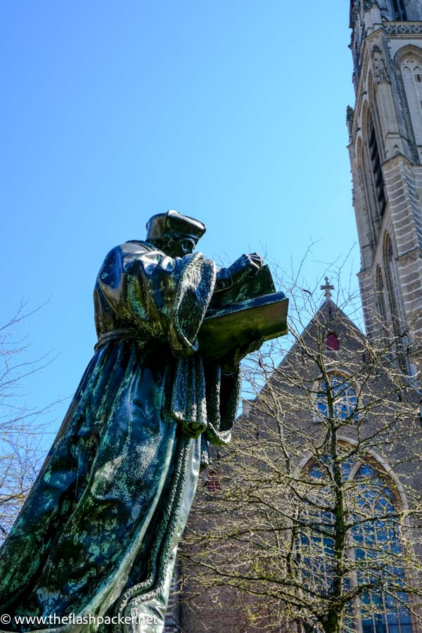 Erasmus Statue & St Lawrence Church, Rotterdam