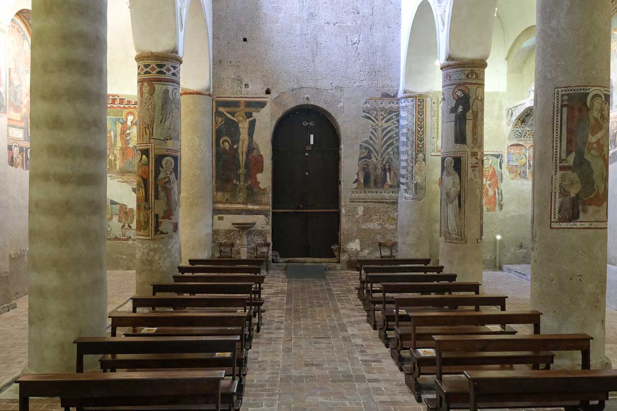 interior of san giovanale church decorated with frescos