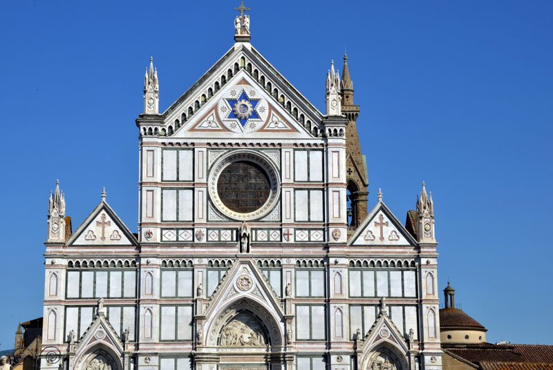 gothic facade of santa croce basilica which is where to stay in florence