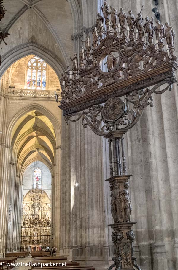 vast interior of gothic cathedral