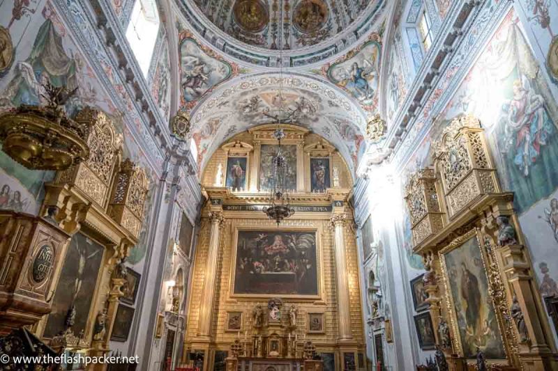 elaborately painted church interior