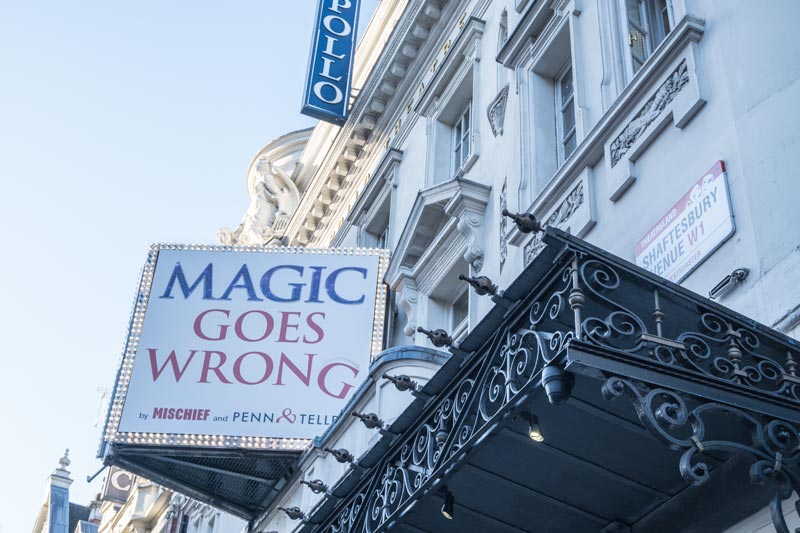 sign for theatre and shaftesbury avenue in london