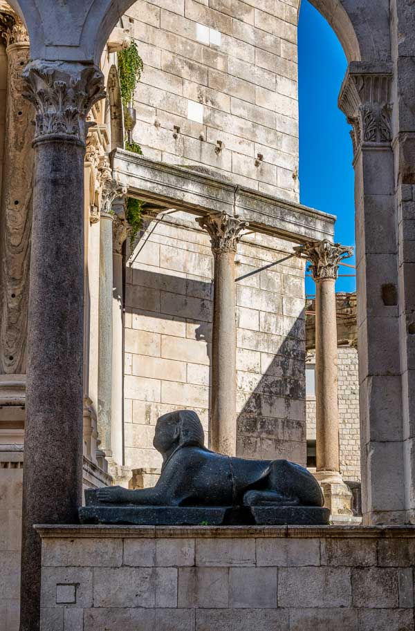 The sphinx in the Peristyle at Diocletian's Palace, Split