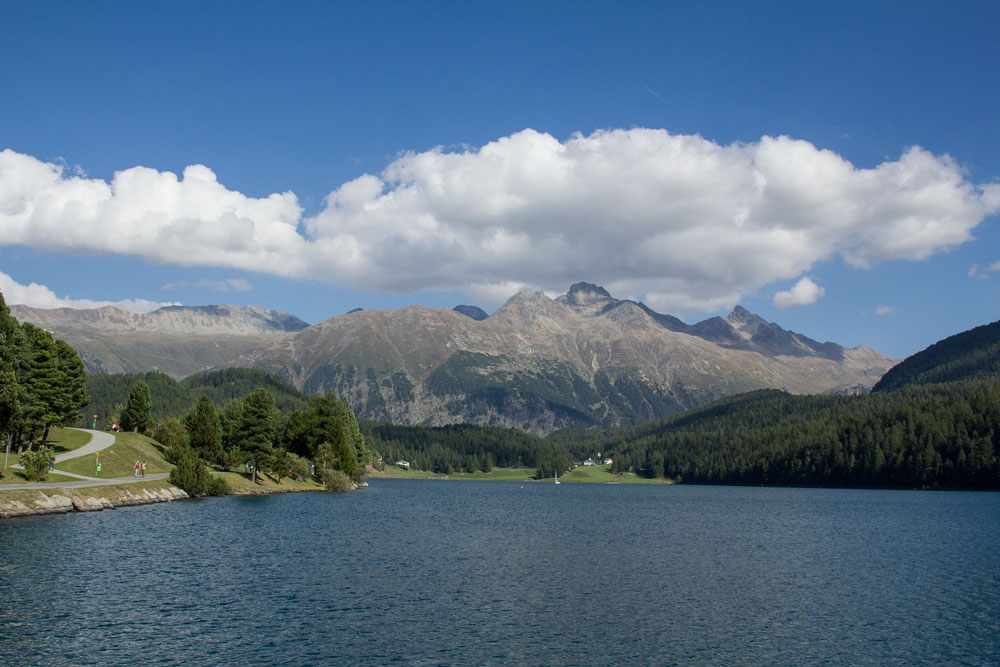 lakeside of st moritz switzerland