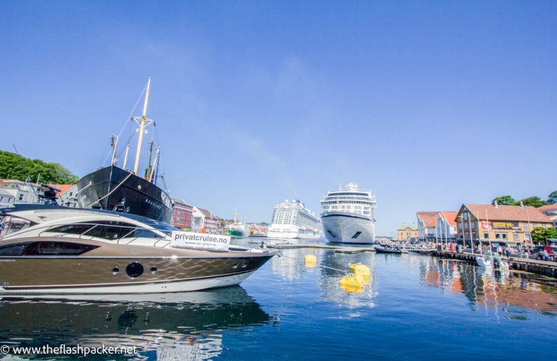 2 cruise ships in the port of stavanger norway