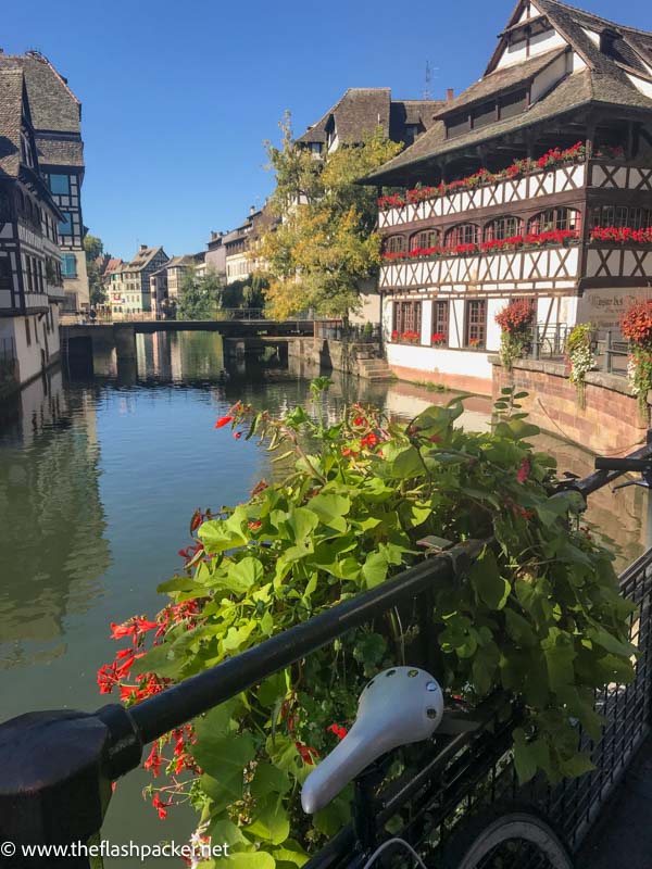 canal and old half-timbered houses in strasbourg france