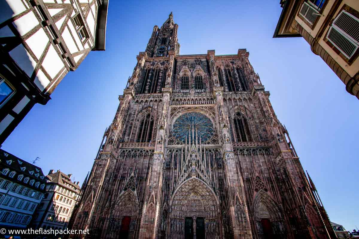 gothic facade of strasbourg cathedral