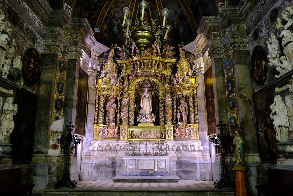 highly ornate altar with statues