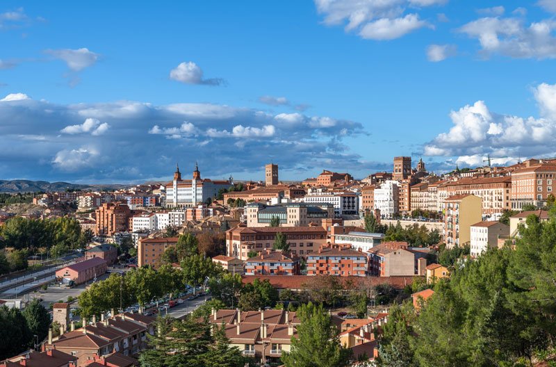 panoramic view of the small city of teruel in spain