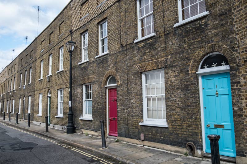 street of georgian terraced houses