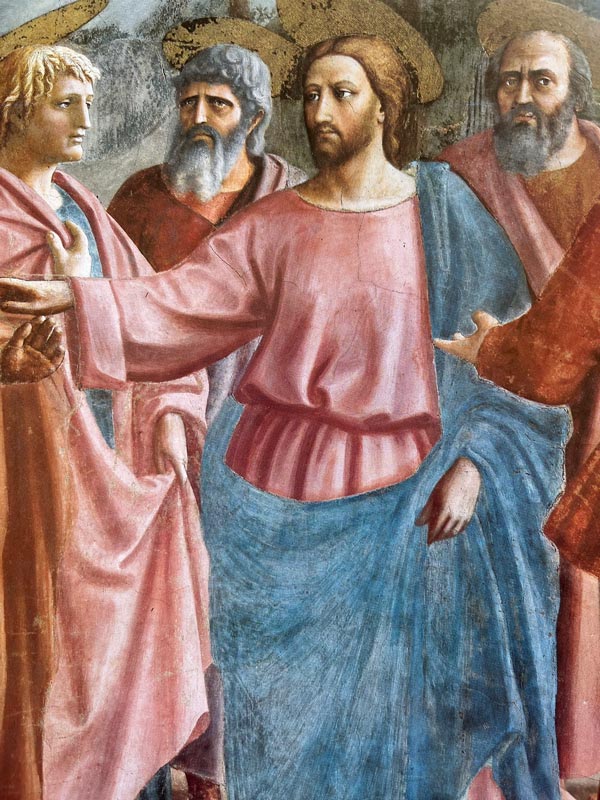 painting of jesus with group of men