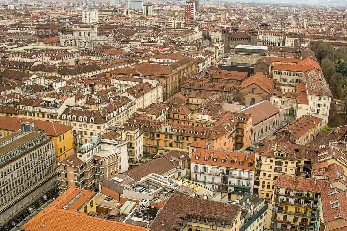 red rooftops of the city of turin italy