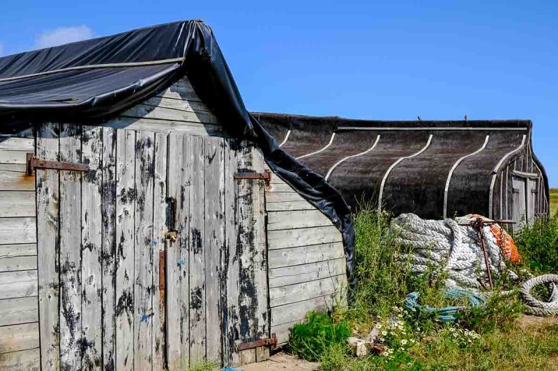 Holy Island's upside-down boat sheds