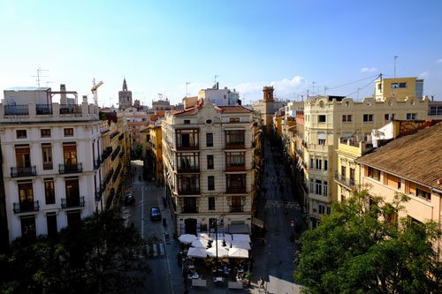 aerial view of old city of valencia