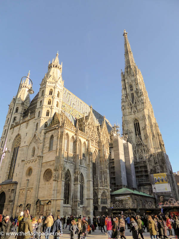 exterior of large gothic church in vienna