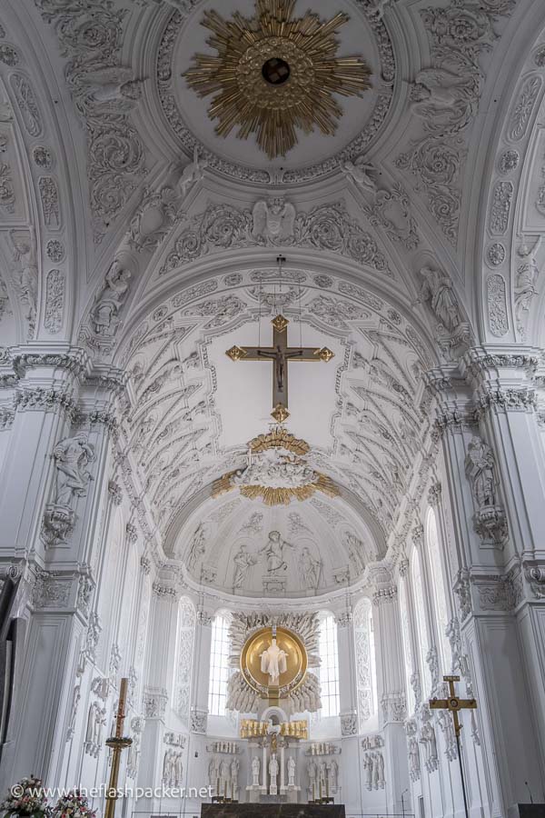 white stucco interior of wurzburg dom st kilian